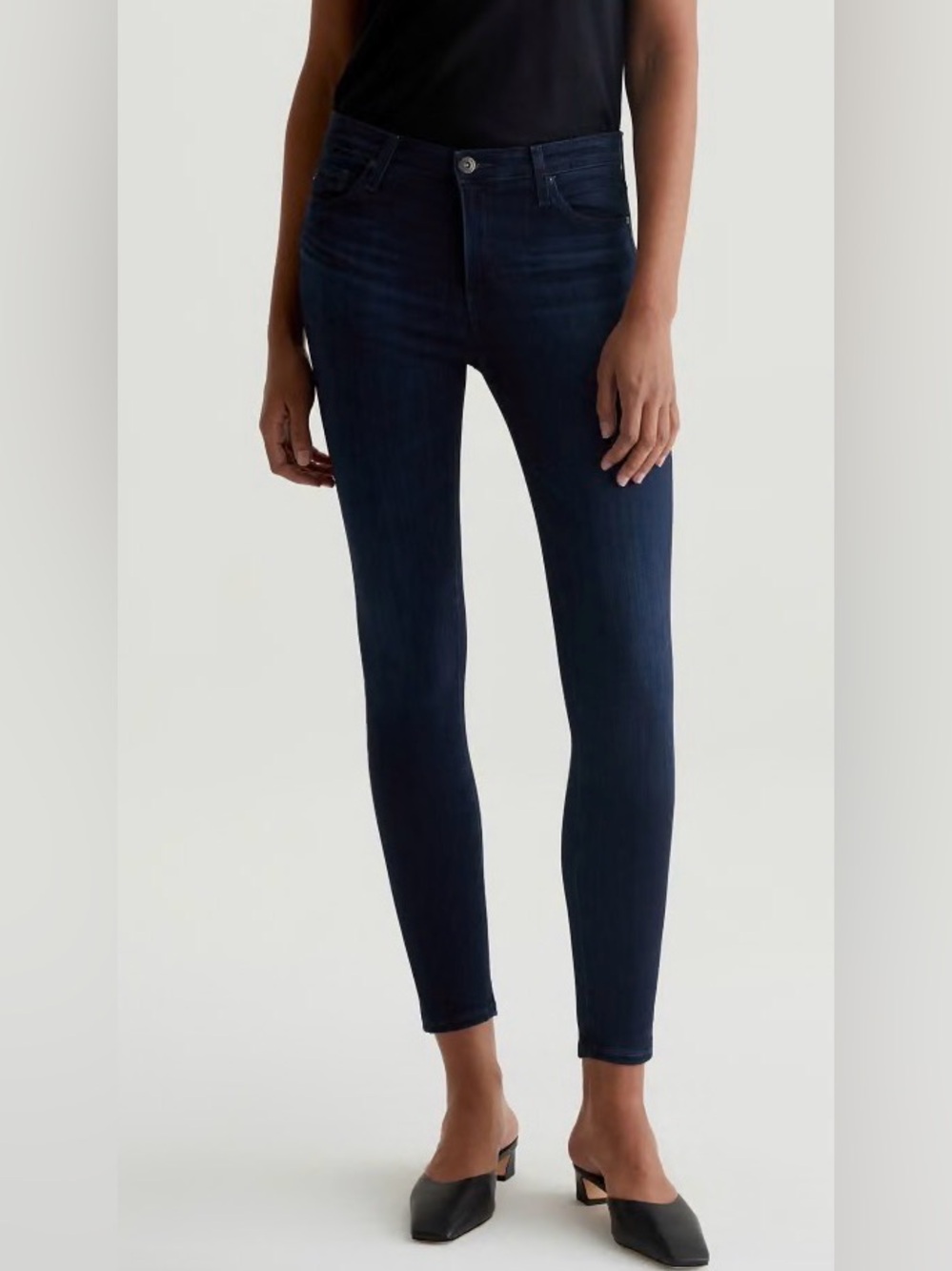AG Adriano Goldschmied The Legging Ankle in “Coal Grey” Indigo Wash Size 26